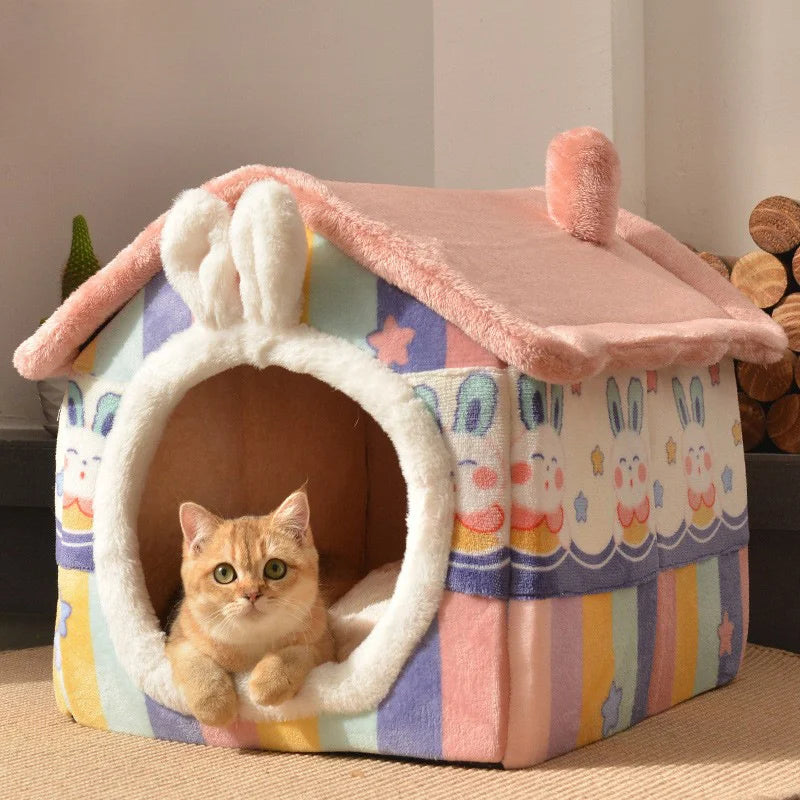 Cuddly Critter Cave 🐾✨ Foldable Pet Haven for Tiny Tails 🐶🐱