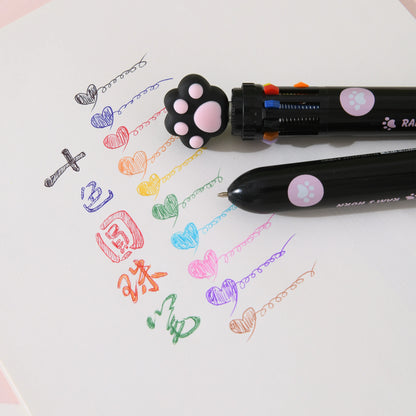 Kawaii Cat Paw Silicone Ballpoint Pen 🎀 | 10 Colorful Chunky Writing Tools for School & Office 🐾✨