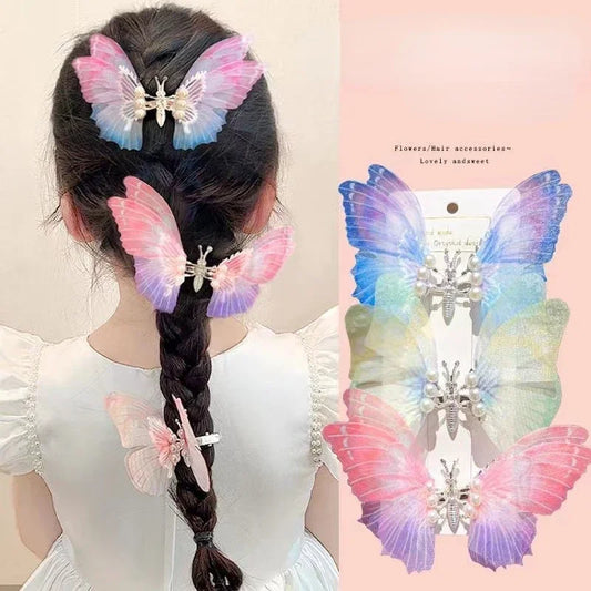 Kawaii Pearl Butterfly Hair Clip 🦋✨ | Colorful Moving Wings Decor for Girls 🎀 | Adorable 10cm Hairpin Accessory 🌈