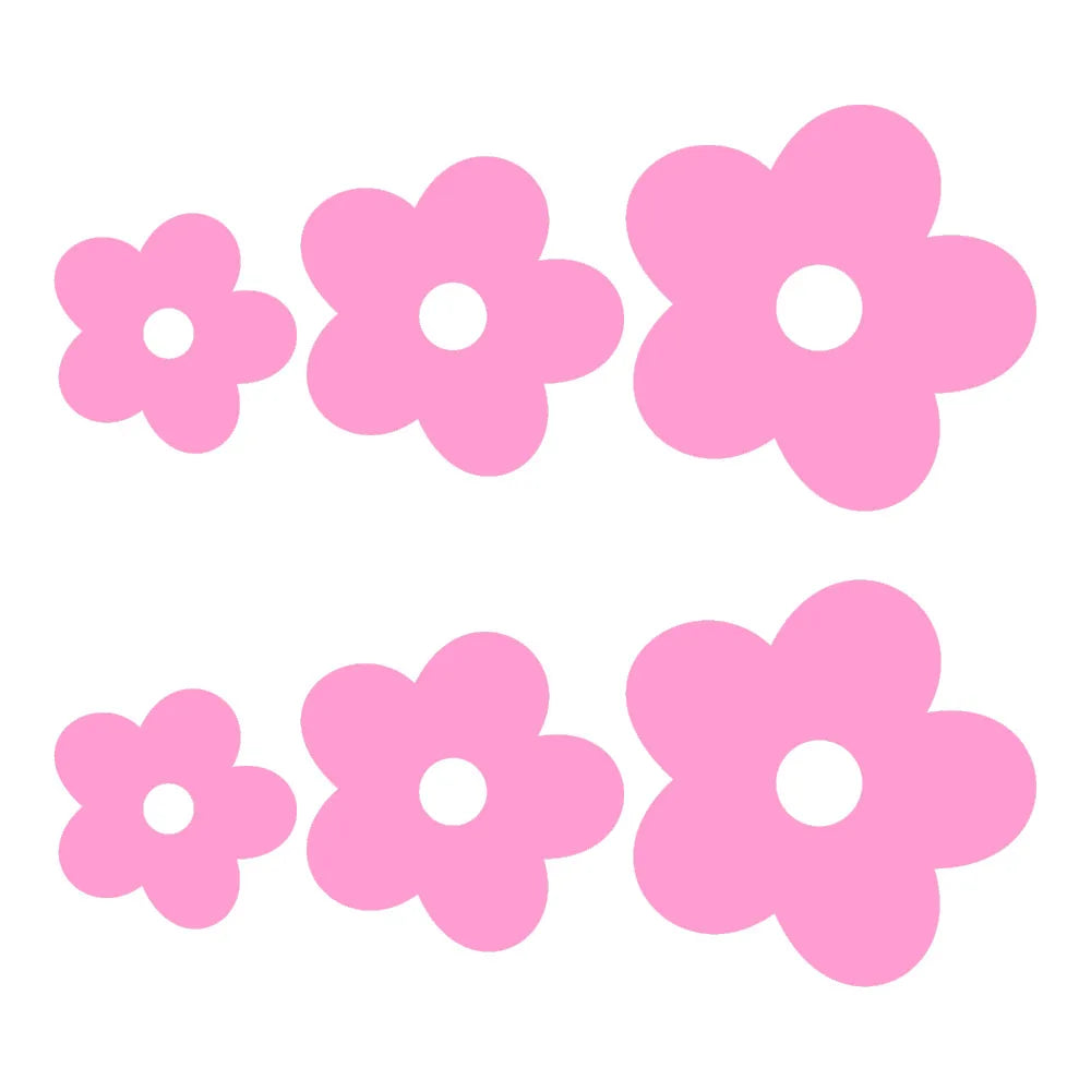 Kawaii Flower Power 🌸✨ Cute Vinyl Decals for Car Rearview Mirror & More! 🌈💖