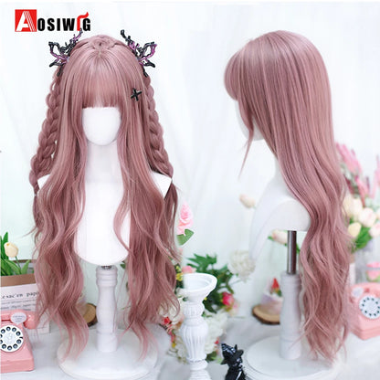 Cute Ombre Blonde & Black Double Ponytail Lolita Wig 🎀✨ - Kawaii Cosplay Hair with Bangs for Harajuku Style! 💖👸