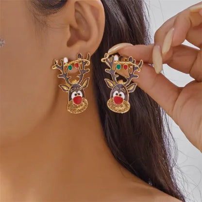 Whimsical Christmas Light Bulb Drop Earrings With Rhinestone Bowknot 🎀✨