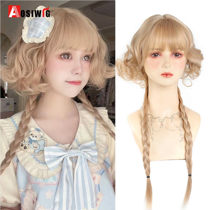 Kawaii Black & Blue Long Straight Lolita Wig 💖✨ Perfect for Cosplay & Parties! 🎉🎀