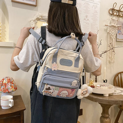 Kawaii Chic Nylon Backpack 🎒✨ | Playful School Bag for Stylish Students! 🌈💖