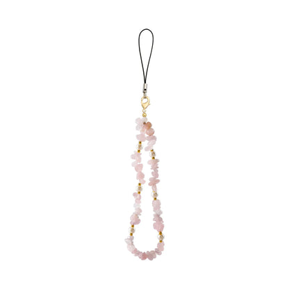 Kawaii Crushed Stone Phone Charm 🌈✨ | Natural Amazon Stone Hanging Rope for Keys & Bags 🎀📱