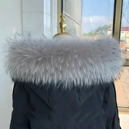 Lux Raccoon Fur Collar Scarf For Women 🧣 Warm Winter Essential