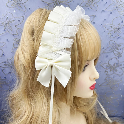 Cute Anime Maid Hair Hoop Headband Lolita Lace Flower Accessory Handmade 🎀🌸