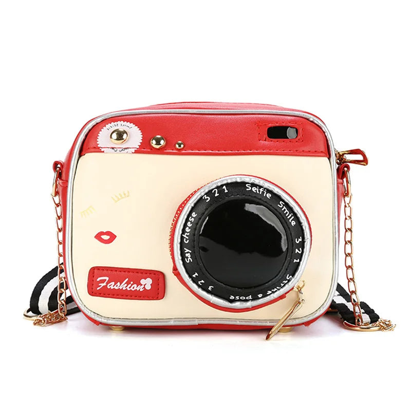 Kawaii Retro Camera Crossbody Bag 🎀✨ | Cute Mini PU Leather Messenger Purse for Fashionable Ladies 👜💕