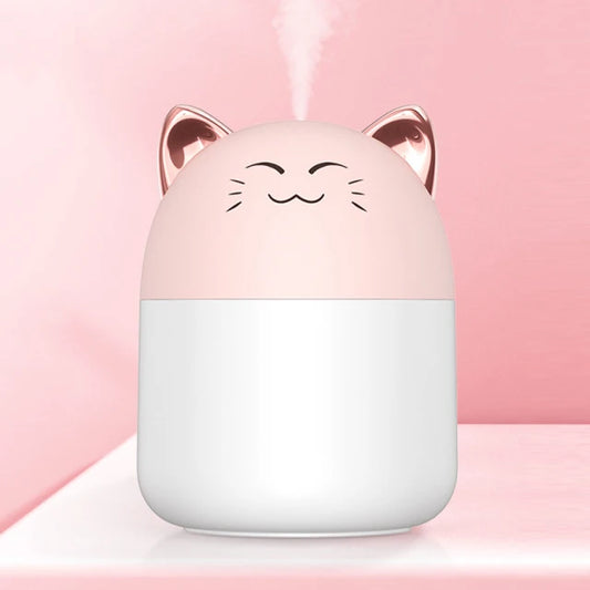 Cute 250ml Kawaii Desktop Humidifier 🌈💧 - Colorful Mist & Aroma Diffuser for Cozy Bedrooms 🛏️✨