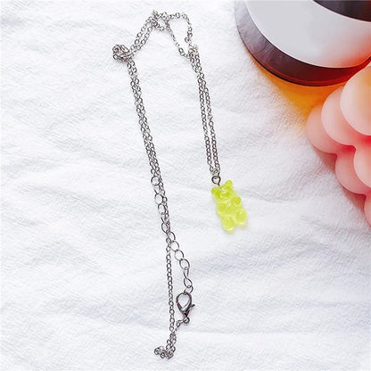 Kawaii Rainbow Candy Bear Bracelet 🍬🌈 - Colorful Hip Hop Jelly Accessory for Girls!