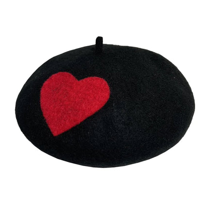 Red Mushroom Beret For Women Handmade Wool Felt Hat Cozy Winter Gift 🍄🎨