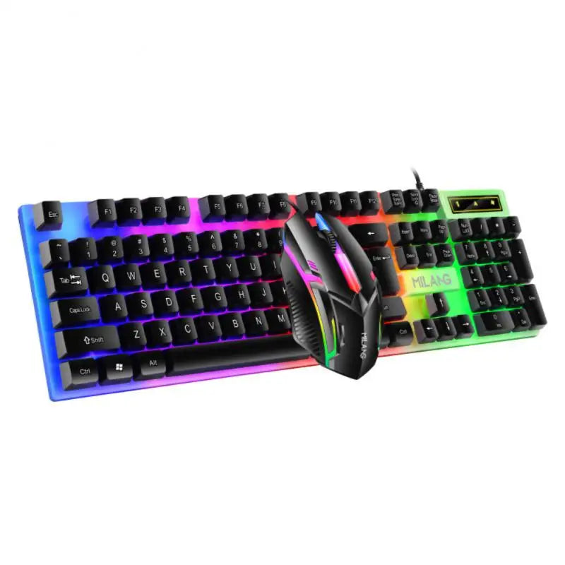 🌈 Kawaii Rainbow Backlit Keyboard & Mouse Set 🌟✨