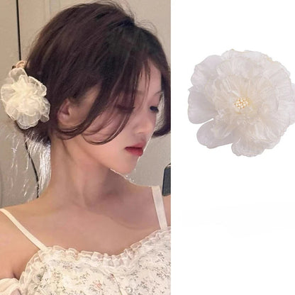 Kawaii Pink Floral Hair Clip 🌸✨ Cute Side Hairpin for Women - Stylish Holiday Accessory