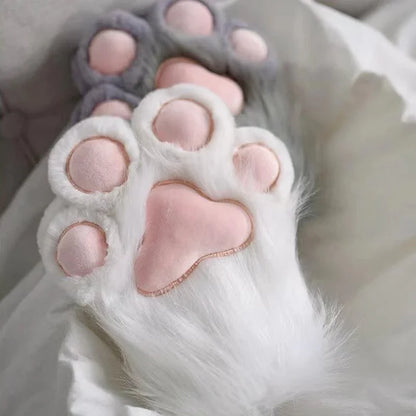 Kawaii Plush Fox Paw Mittens 🦊✨ | Cute Costume Claw Gloves for Halloween & Cosplay 🎃🐾