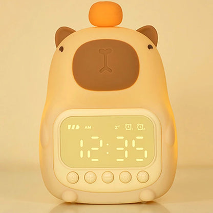 Capybara Cuddle Light 🦙✨ Alarm & Snooze Buddy for Kids 💤🌙 Adorable Desk Companion! - Pixie Quill