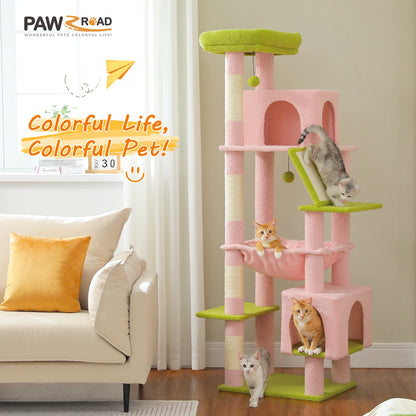 Cactus Cat Tree 71 Inch Tall Indoor Cat Tower With Multi Level Big Condo Pads 🐱🌵