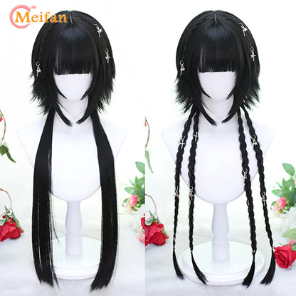 Kawaii Ombre Pink & Blonde Long Straight Wig 🎀✨ - Cute Lolita Cosplay Hair for Parties & Halloween! 🌸🖤