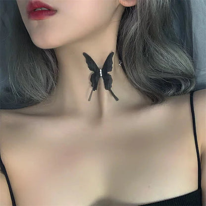 Kawaii Lace Butterfly Choker Necklace 🦋✨ | Charming Transparent Collar Jewelry for Party & Everyday Wear 🌟