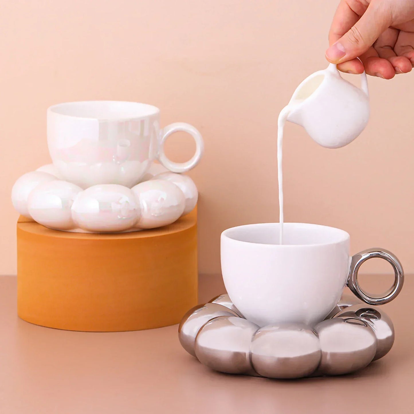 Kawaii Cloud Mug & Plate Set ☁️☕ | Adorable Ceramic Gift Box for Cozy Sips 🌈✨