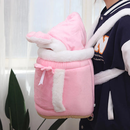 Kawaii Cozy Pet Backpack 🐾🌈 - Plush Travel Carrier for Cats & Dogs 🐶✨ Perfect for Outdoor Adventures!