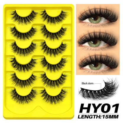 GROINNEYA Fluffy Cat Eye Lashes 8D Volume False Eyelashes D Curl Full Strip Faux Mink Lashes Cute Bloom Aesthetic 😺✨💖