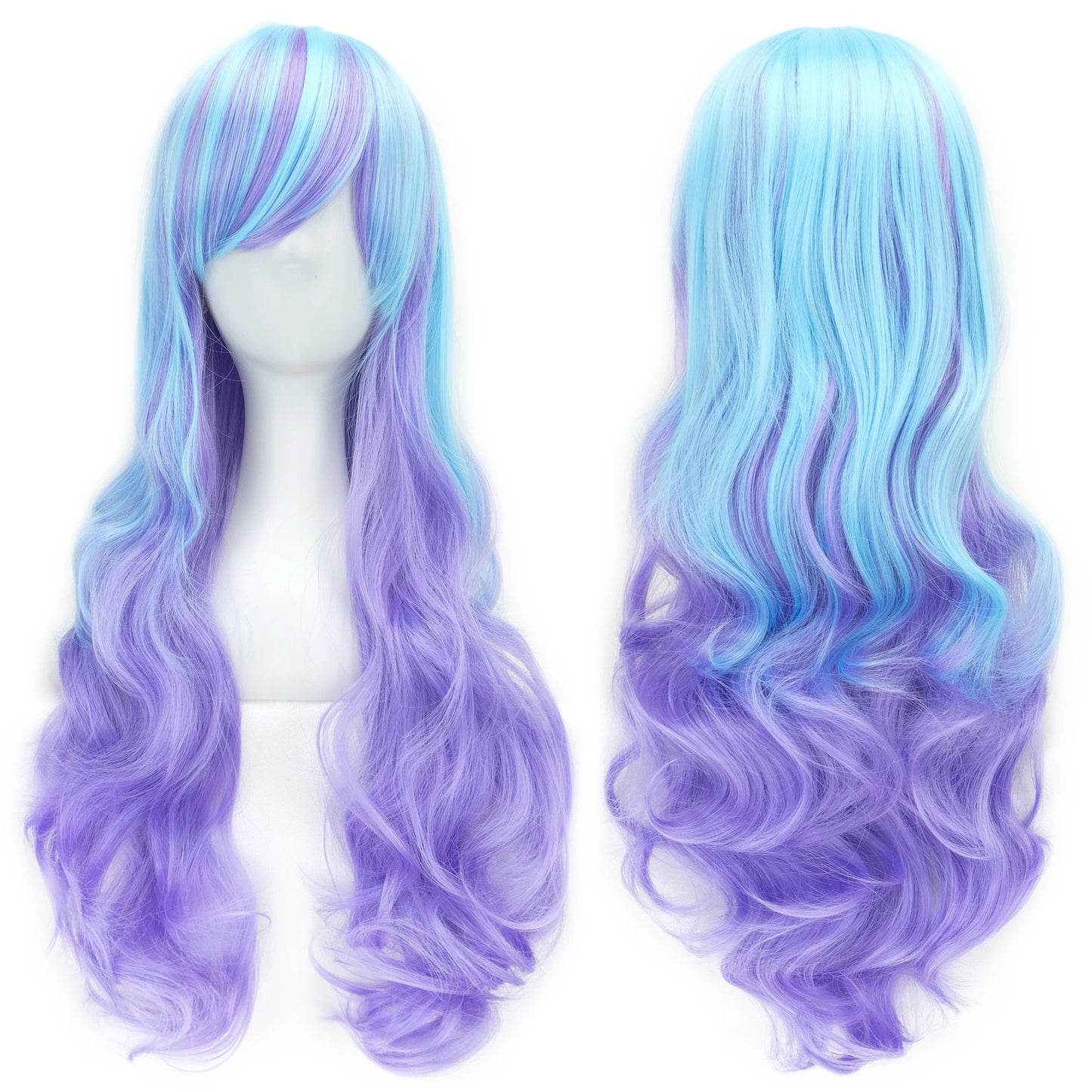 Soowee Rainbow Cute Ombre Cosplay Wig With Bangs For Black Women Synthetic High Temperature Fiber Halloween Costume 🌈✨