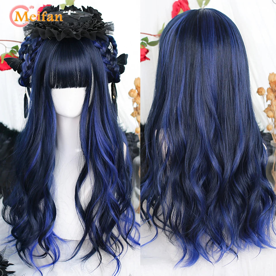 Kawaii Ombre Pink & Blonde Long Straight Wig 🎀✨ - Cute Lolita Cosplay Hair for Parties & Halloween! 🌸🖤