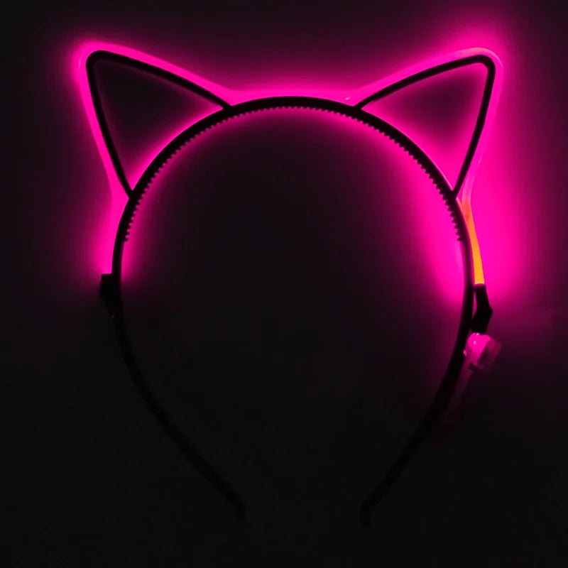 Kawaii LED Cat Ears Headband 🎀✨ | Colorful Glowing Hair Accessory for Cosplay & Parties 🎉💖