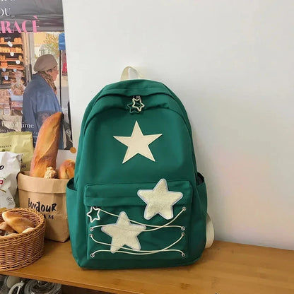 🌟 Kawaii Starry Backpack 🎒 | Y2K Japanese Streetwear for Trendy Students ✨