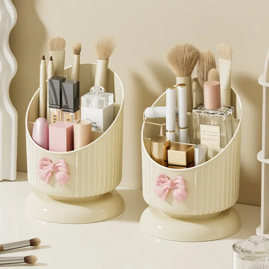 Kawaii Lipstick Paradise: Cute & Spacious Cosmetic Storage Bucket 🍭💄✨
