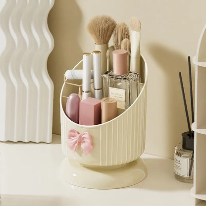 Kawaii Lipstick Paradise: Cute & Spacious Cosmetic Storage Bucket 🍭💄✨