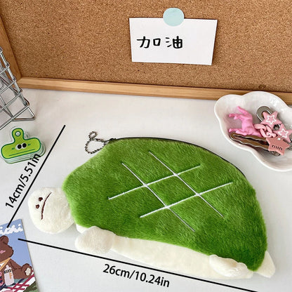 Adorable Kawaii Turtle Plush Pencil Case 🐢✨ - Multifunctional Cosmetic Bag & Coin Purse for School Supplies and Travel! 🎒💖