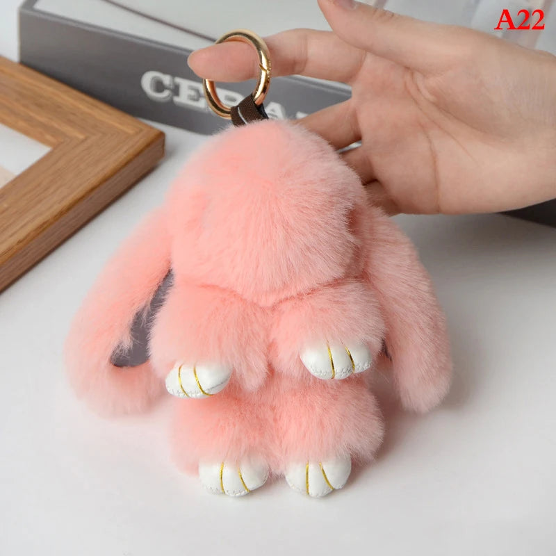 Fluffy Bunny Keychain 🐰✨ Adorable Pom Pom Charm for Bags & Keys! 🐇💖 - Pixie Quill
