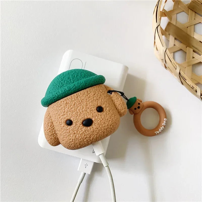 Kawaii Cute Cartoon Teddy AirPods Case 🐻✨ | Adorable Silicone Cover for AirPods 1, 2, 3, 4 & Pro Models 🎧💕