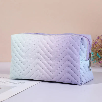 Kawaii Gradient Makeup Pouch 🌈✨ | Stylish PU Leather Cosmetic Bag for Travel & Essentials 🎀💖