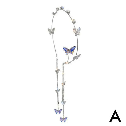 Kawaii Crystal Butterfly Tiara Headband 🌸✨ – Adorned with Rhinestones & Pearls for Girls' Fashion Magic! 🦋💖