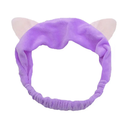 Women Wash Face Makeup Soft Coral Fleece Elastic Headband Head Wrap Cute Rabbit Bow Animal Ears Hairband Girl Hair Accessories
