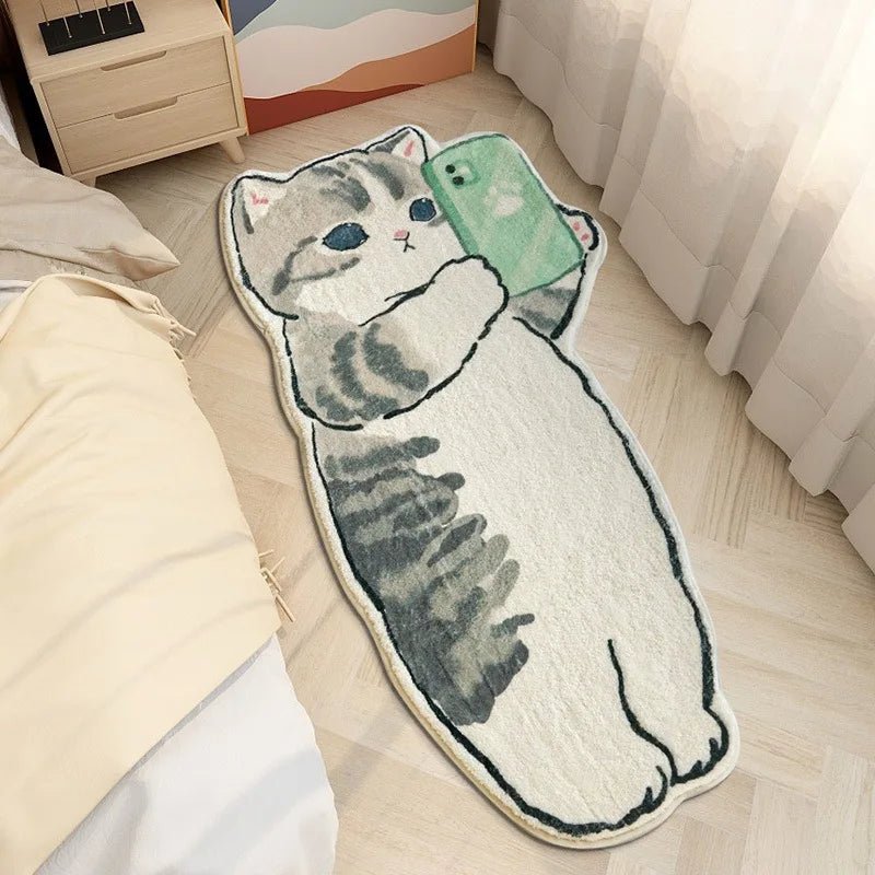 Kawaii Cat Anti-Slip Soft Rug 🐾✨ Cute Cartoon Floor Mat for Cozy Bedrooms & Playful Spaces