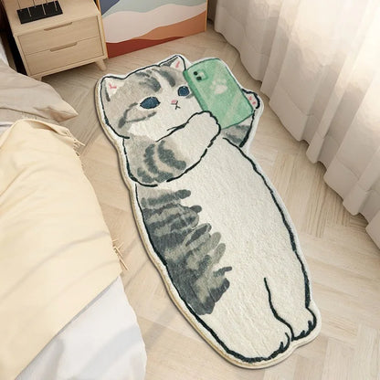 Kawaii Cat Anti-Slip Soft Rug 🐾✨ Cute Cartoon Floor Mat for Cozy Bedrooms & Playful Spaces