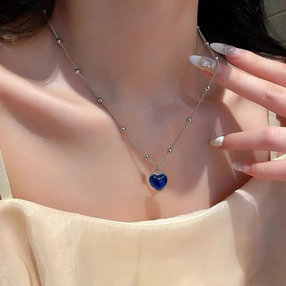 ✨ Kawaii Starry Zircon Pendant Necklace 🌟 | Cute Beaded Chain for Y2K Girls | Trendy Hip Hop Aesthetic Jewelry 🎀 | Perfect Gift for Moms & Besties! 💖