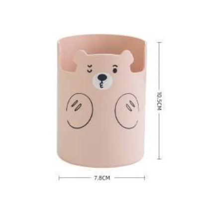 Kawaii Bear Multifunctional Pen Holder 🐻✨ - Adorable Makeup Brush & Phone Organizer for Students! 🖊️💖