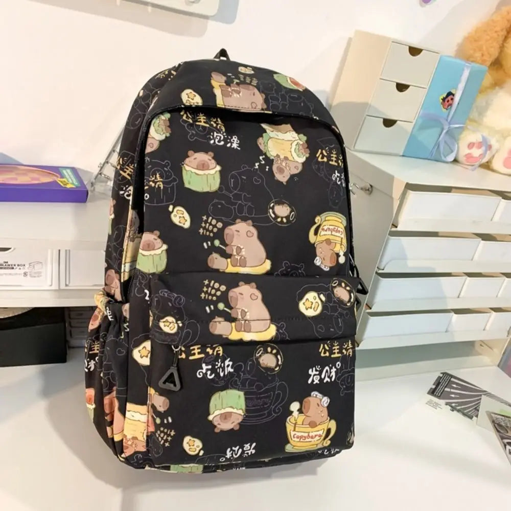 Capybara Backpack 🦙 | Fun & Spacious Nylon School Bag for Students 🎒✨