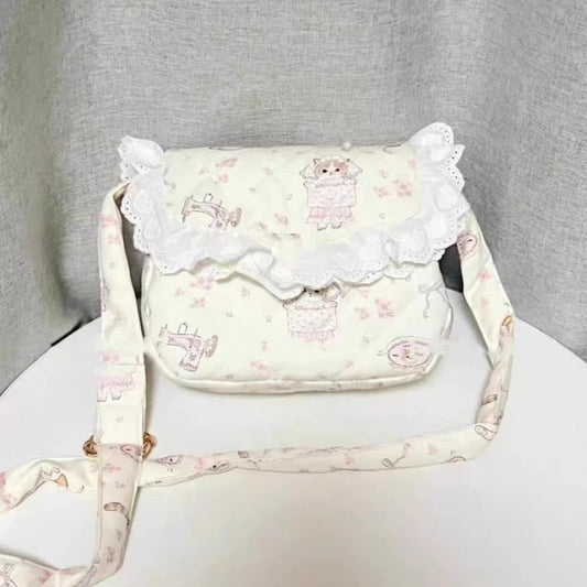 Cute Cat & Flower Delight 🌸🐱 Charming Crossbody Bag for Trendy Ladies! ✨