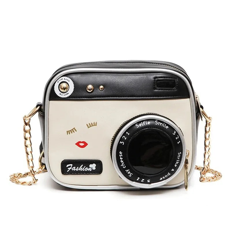 Kawaii Retro Camera Crossbody Bag 🎀✨ | Cute Mini PU Leather Messenger Purse for Fashionable Ladies 👜💕