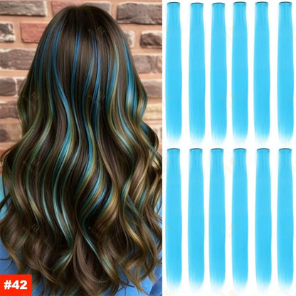 18 Color ClipIn Hair Extensions 22 Inch High Gloss Straight Wig For Women 💖