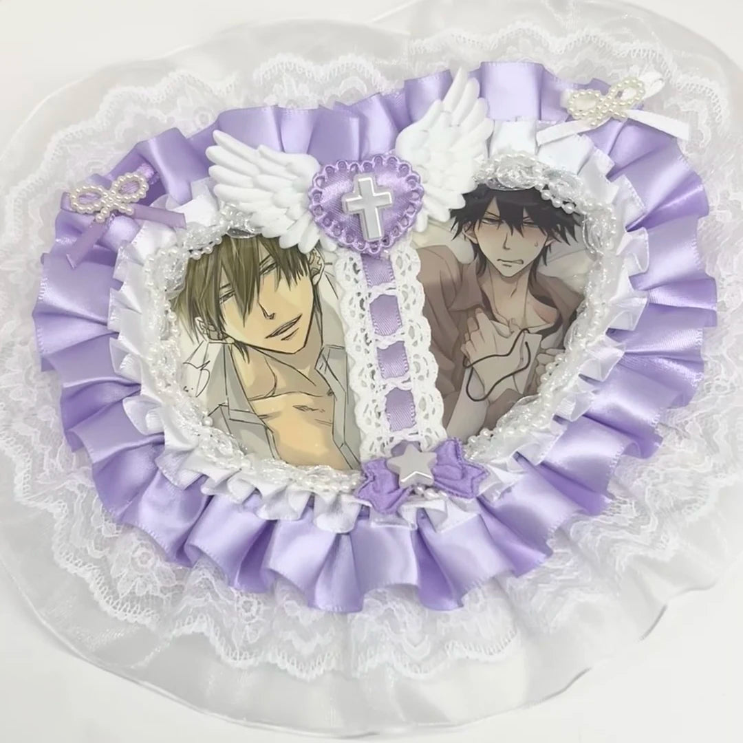 Pastel Lace Photocard Holder Duo Display Case For 3 Inch Cards 💕🎀