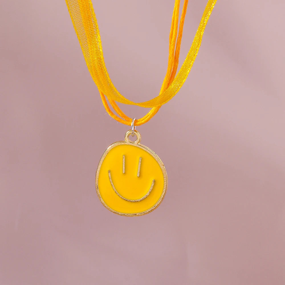 Kawaii Irregular Round Smile Face Necklace 🌈✨ - Perfect Gift for BFFs & Kids! 🎁💖