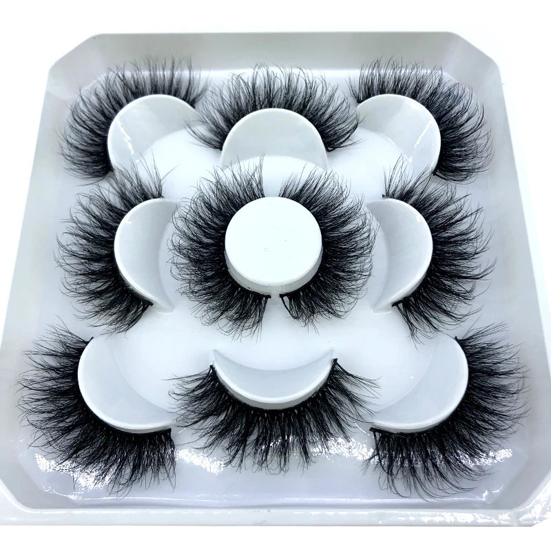New 5 Pairs 8-25mm Natural 3D False Eyelashes Kit Mink Lashes Full Strip Look Whimsical Cute Glam 🌸✨