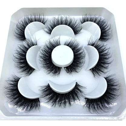 New 5 Pairs 8-25mm Natural 3D False Eyelashes Kit Mink Lashes Full Strip Look Whimsical Cute Glam 🌸✨