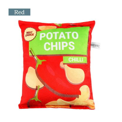Kawaii Crunchy Dog Crisps Plush Squeaky Chew Toy 🐶✨ | Bite-Resistant Fun for Small & Medium Pets! 🍟💖